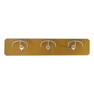 Wall Coat Rack in Mustard-Colored Wool and Nickel Plated Metal by Sergio Mazza for Artemide, 1960s For Sale
