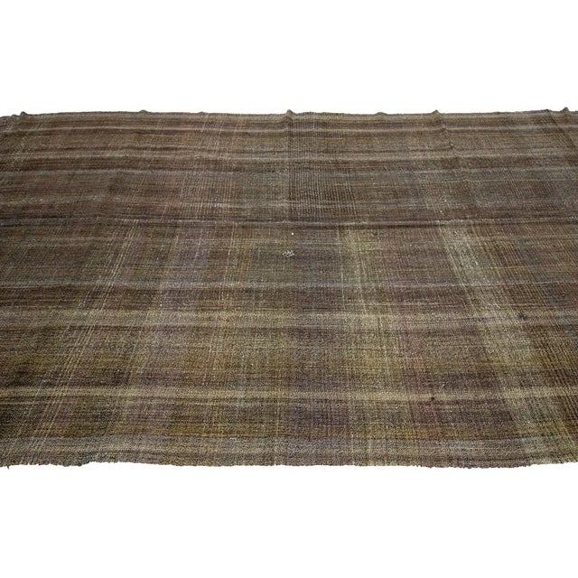 Contemporary 1960s Vintage Modern Turkish Kilim Rug- 6′6″ × 12′1″ For Sale - Image 3 of 7