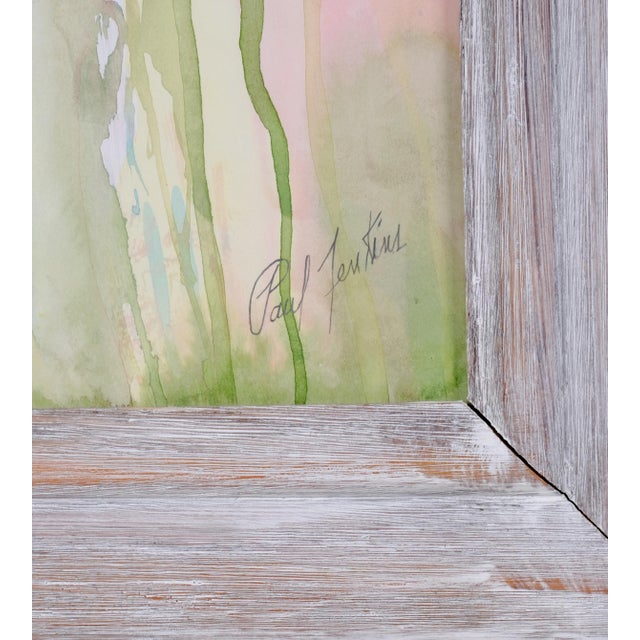 Mid-Century Modern Paul Jenkins Untitled Mid-Century Modern Hand Signed Original Abstract Expressionist Watercolor Wood Framed Painting For Sale - Image 3 of 4