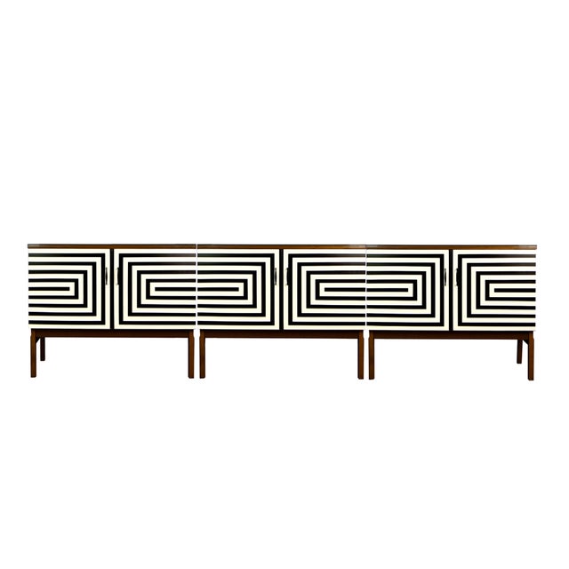 Modular Sideboard with Op Art Motif, 1970s, Set of 3 For Sale - Image 11 of 11