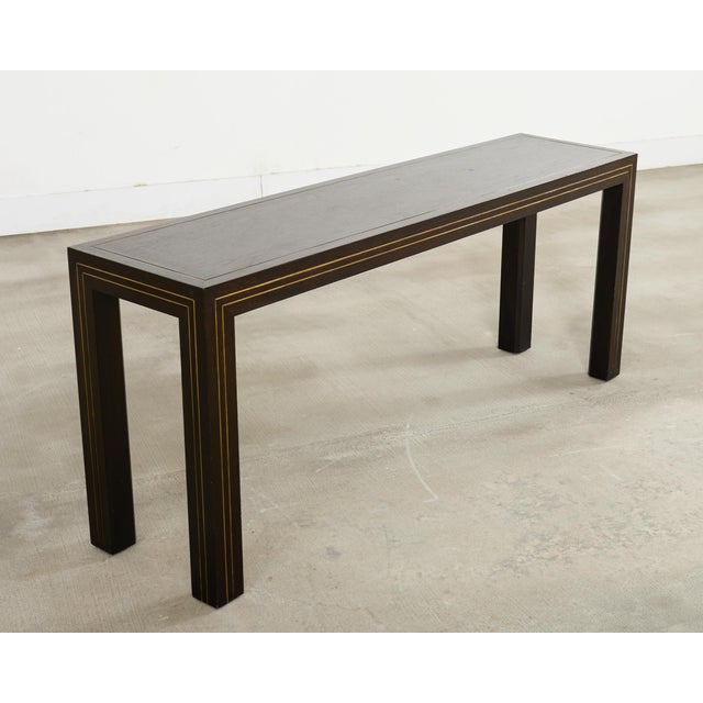 Brass Inlay Parsons Console Table by John Richardson For Sale - Image 14 of 18