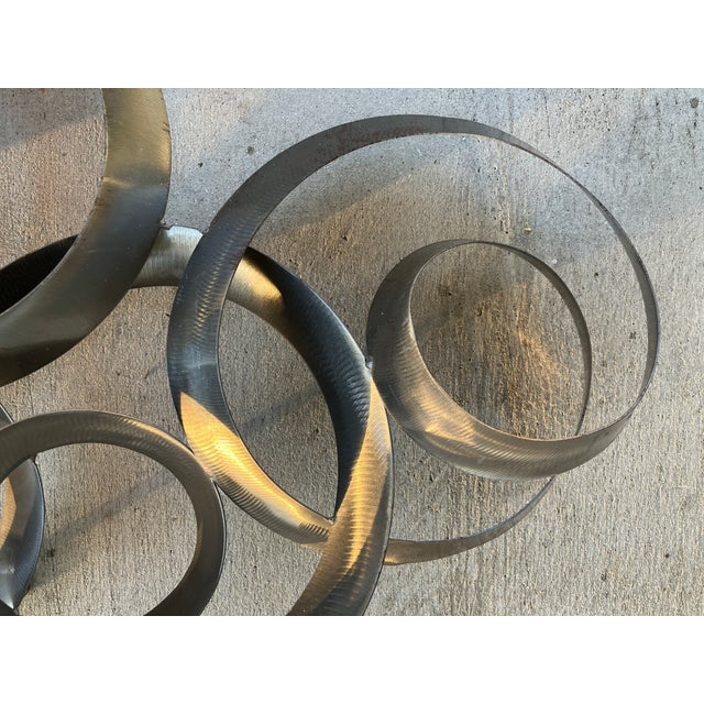 1980s Curtis Jere Steel Hanging Circles Sculpture, Titled "Continuity" For Sale - Image 9 of 12