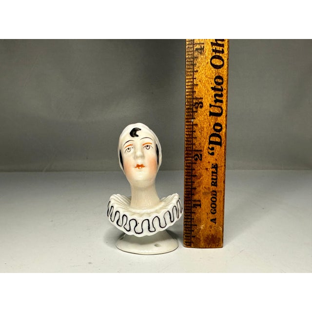 Art Deco Pierrot Porcelain Pincushion Half Doll, c. 1920s For Sale - Image 9 of 9
