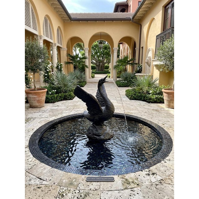 Vintage Bronze Swan Garden Fountain For Sale In West Palm - Image 6 of 9