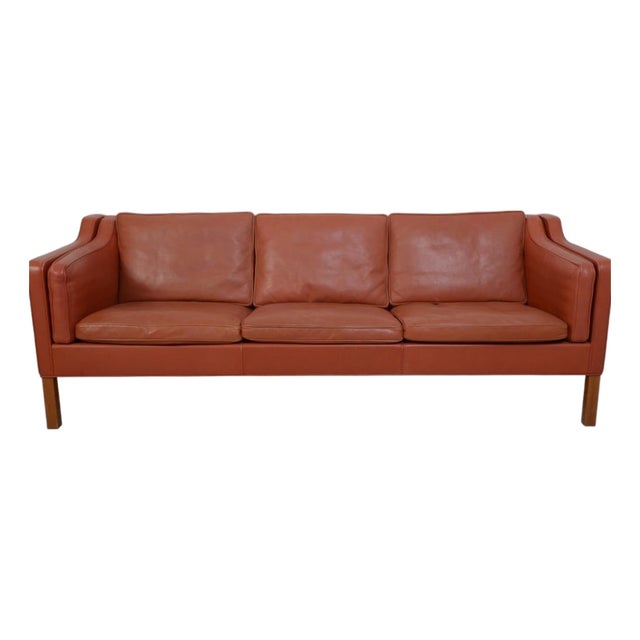 2213 3-Seater Sofa in Cognac Leather by Børge Mogensen, 1997 For Sale