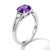 Contemporary Amethyst Engagement Ring, 925 Silver Amethyst Cubic Zirconia Ring, Purple Gemstone Ring Us 7 For Sale - Image 3 of 3