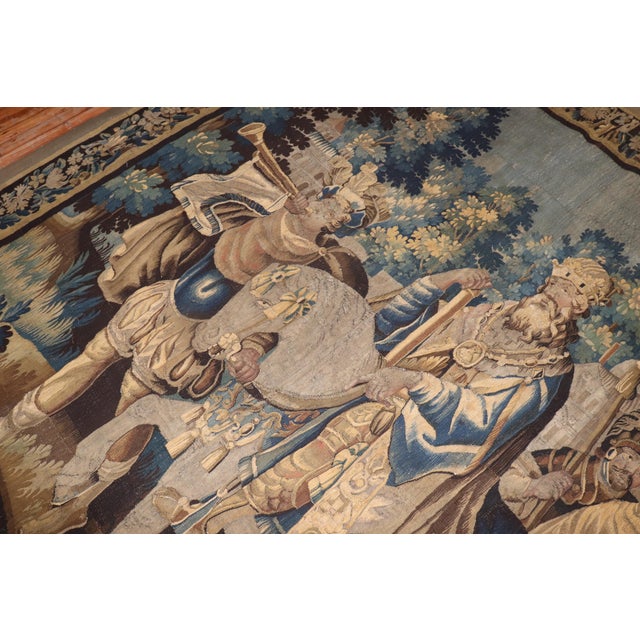 Tan Early 21st Century Zabihi Collection Mid 18th Century French Tapestry of Charlemagne - 8'7" x 10'1" For Sale - Image 8 of 18
