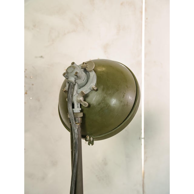 Green Vintage Swiss Army Field Lamp in Wooden Crate, 1950s For Sale - Image 8 of 18