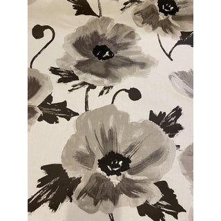 Kate Spade Kravet Cotton Chintz Fabric Amapola Flax Black Gray 1 5/8 Yards For Sale