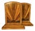 Vintage Art Deco Wooden Bookends with Sunburst Inlays, Germany, 1930s, Set of 2 For Sale