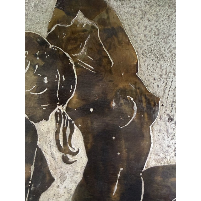 Abstract Phillip and Kelvin LaVerne "Ecstasy" Patinated Bronze & Pewter Wall Sculpture For Sale - Image 3 of 10