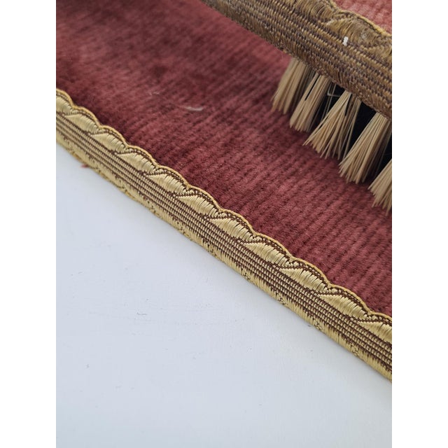 1960s Vintage Clothes Brush in Upholstered Case, 1950s-1970s For Sale - Image 5 of 10