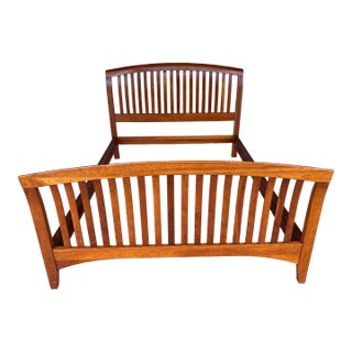 Pennsylvania House Queen Size Cherry Slatted Sleigh Bed Frame For Sale