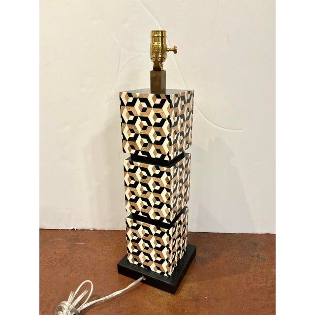 Currey & Company Currey & Co Marquetry Lamp For Sale - Image 4 of 5
