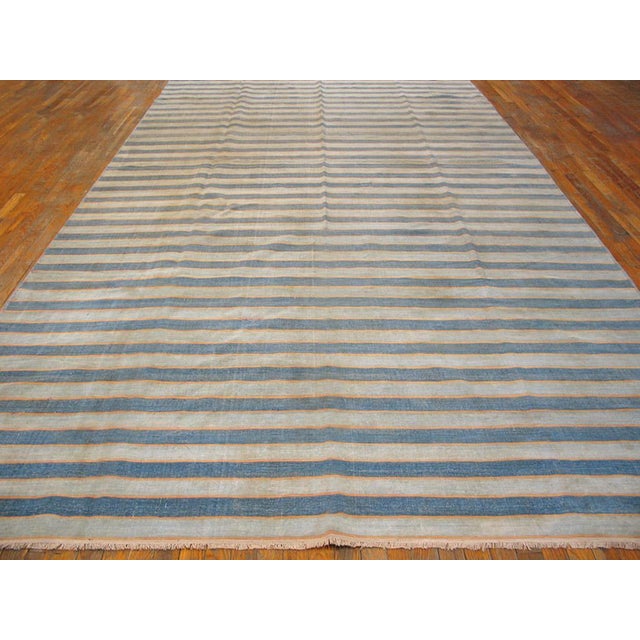 Antique Large Indian Allover Geometric Hand Knotted Pile Rug, Country of Origin: India, Circa Date: 1940s. This...