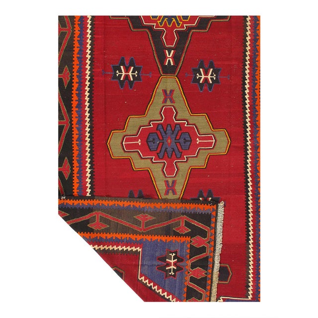 Traditional Pasargad DC Handmade Antique Reversible Kilim Rug For Sale - Image 3 of 3