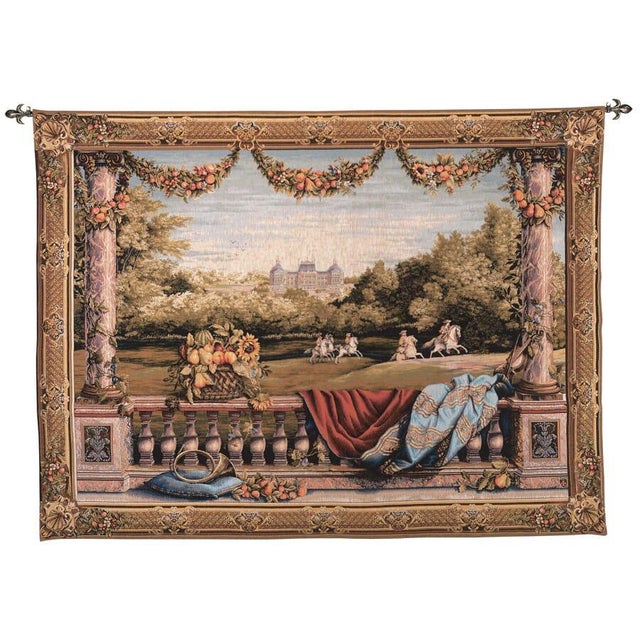 This tapestry is inspired from a series of hangings known as Tenture des Maisons Royales (Series of French Royal Palaces),...
