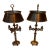 Mid 20th Century Pair of Frederick Cooper Bouillotte Table Lamps – Brass With Tôle Shades, 30” Tall For Sale