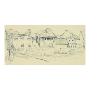 Residential Landscape Late 20th Century Ink