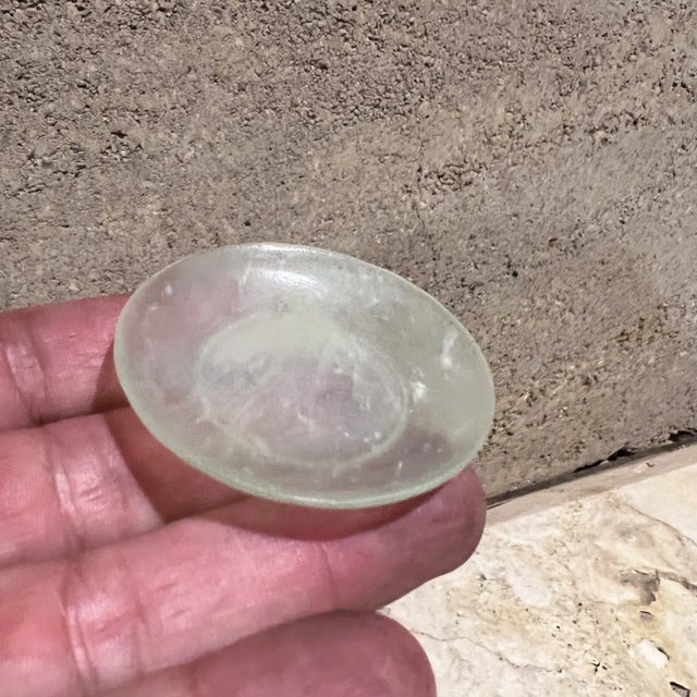 Fine Antique Chinese Qing Dynasty Carved Jade Petite Saucer Plate Set of Two For Sale In San Diego - Image 6 of 10