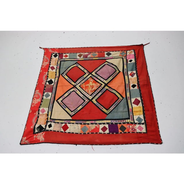 Textile Vintage Embroidered Uzbek Wall HungTapestry, 1920s For Sale - Image 7 of 11
