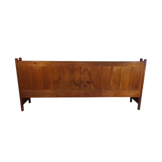 Early 20th Century Early 20th Century Large Antique Paneled Bench For Sale - Image 5 of 8