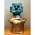This vintage abstract ceramic bust sculpture presents a compelling exploration of form, pairing a bold, geometric block...