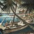 Paint Vintage Tropical Watercolor With Boat For Sale - Image 7 of 8