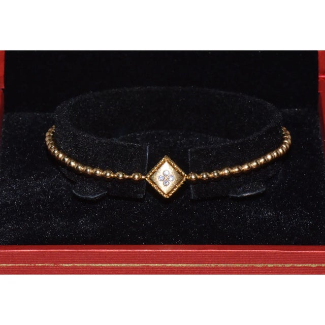 Authentic Roberto Coin Palazzo Ducale Diamond Ruby Stretch Bracelet in 18k Yellow Gold For Sale In Dallas - Image 6 of 10