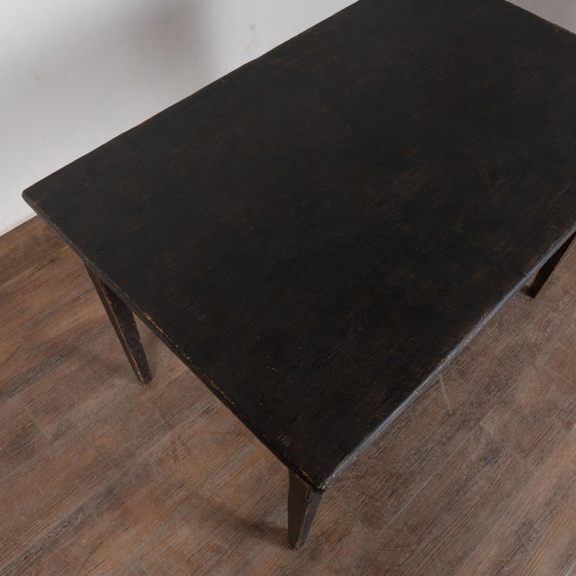 Late 19th Century Late 19th Century Swedish Black Painted Pine Two-Drawer Table For Sale - Image 5 of 15