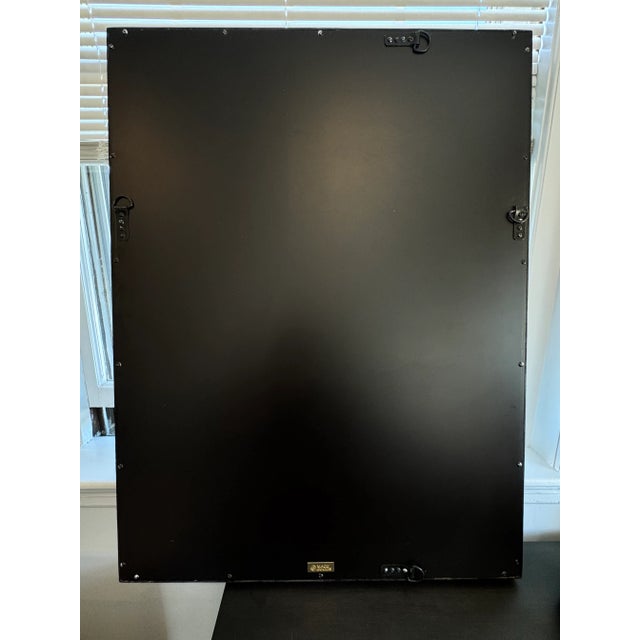 Contemporary Black Faux Shagreen Frame Mirror For Sale - Image 3 of 3