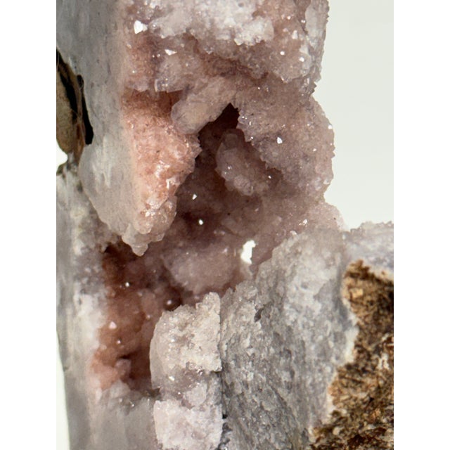 Pink Amethyst Crystal Slab on Stand For Sale - Image 9 of 12