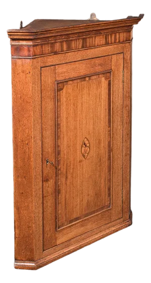 Antique Mounted Corner Cabinet, English, Oak, Wall Cupboard, Georgian, c.1780