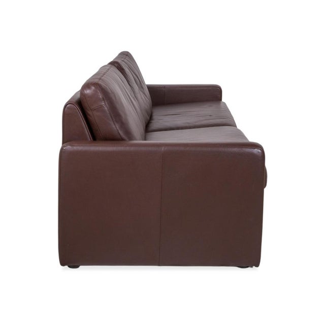 Brown Conseta Leather Three-Seater Brown Coffee Mahogany Sofa by COR For Sale - Image 8 of 11
