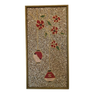 Mid-Century Modern Chinoiserie Style Pebble Gravel Art For Sale