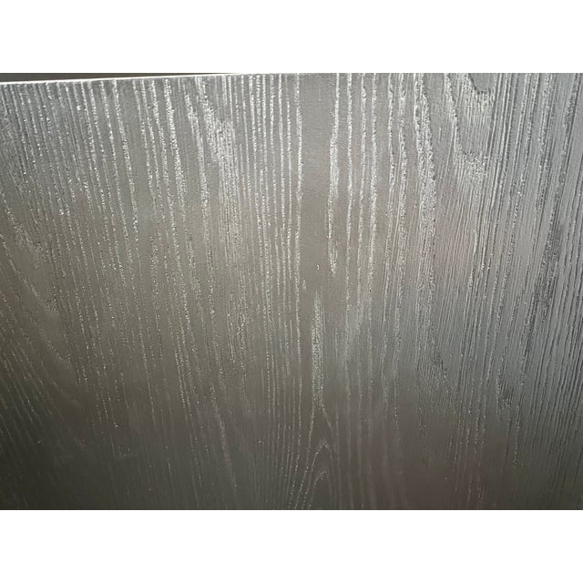 Rh Bezier Panel Bed — King Black Oak | Bronze Accents | 56" Headboard For Sale - Image 12 of 18