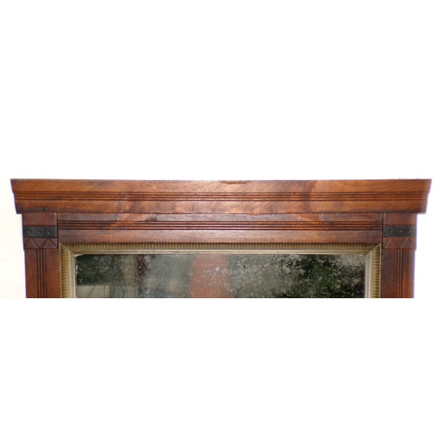 Antique Victorian Eastlake Pier Mirror Solid Walnut Full Length Mercury Mirror For Sale - Image 9 of 11
