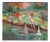 French Post-Impressionist School Artist, Figures on the River, Early 20th Century, Oil on Canvas For Sale