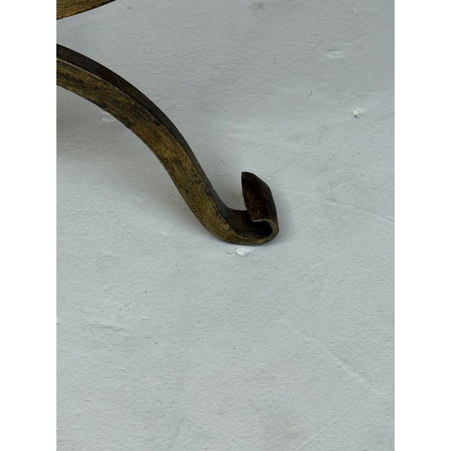 Pair of Small Hand Forged Spanish Gilt Iron Benches in Muslin For Sale - Image 9 of 18