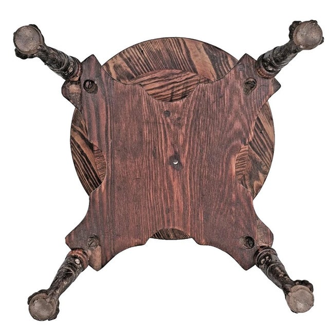 Antique Victorian Lyon & Healy Piano Stool Swivel Adjustable Cast Iron 1890s For Sale - Image 16 of 16