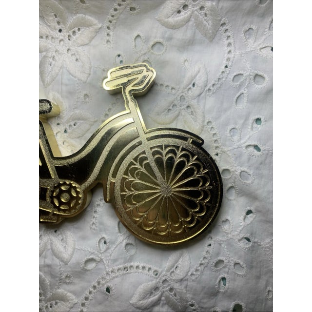 Vintage Gold Tone Bicycle Bike Paperweight Art Sculpture For Sale - Image 4 of 5