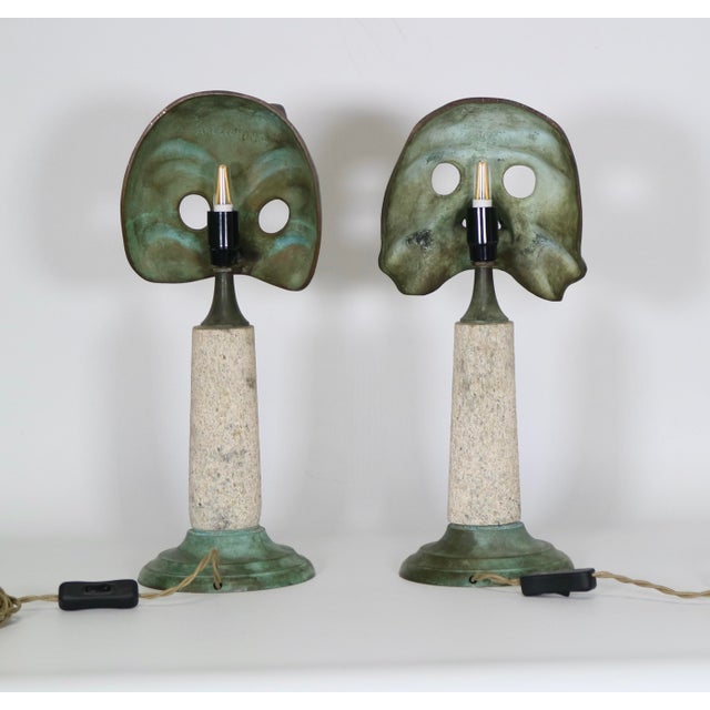 Metal 1970s Murano Seguso Table Lamps by Elin Raaberg Nielsen, a Pair For Sale - Image 7 of 11