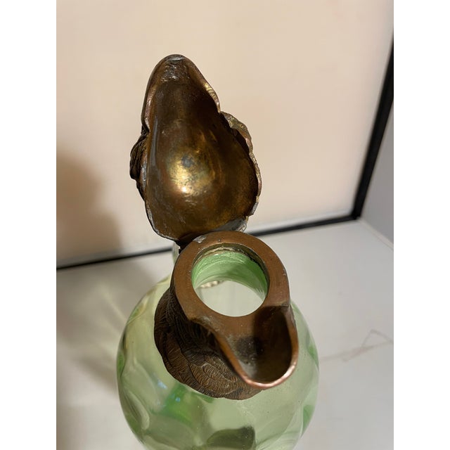 Antique Cockatoo-Shaped Glass and Gilt Bronze Decanter Jug, England, 1900s For Sale - Image 10 of 16