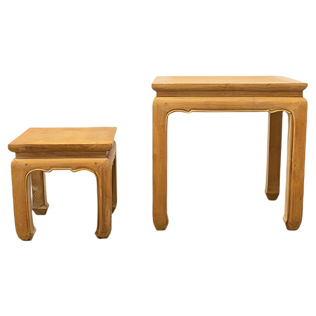 Vintage Chinese Elm Nesting Tables, Set of 2 For Sale