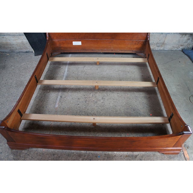 Stickley French Louis Philippe Style Solid Cherry Queen Size Sleigh Bed For Sale - Image 11 of 13