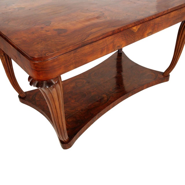 1920s Art Deco Burl Walnut Table and Chairs by Testolini & Salviati, 1920s, Set of 7 For Sale - Image 5 of 13