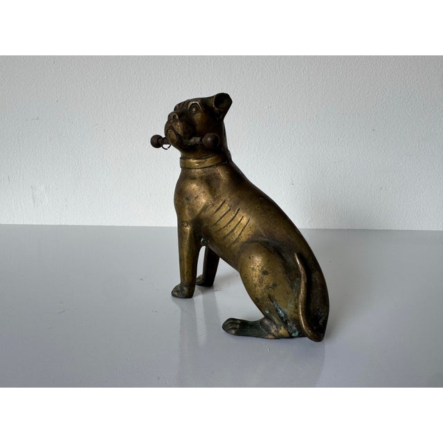 Vintage Heavy Brass Bulldog / Mastiff Dog Statue – Dog Lover Figurine For Sale In Miami - Image 6 of 9
