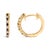 Contemporary 10K Yellow Gold Alternating Blue Sapphire 1/10 Cttw Diamond Huggy Hoop Earrings (I-J Color, I1-I2 Clarity) For Sale - Image 3 of 5