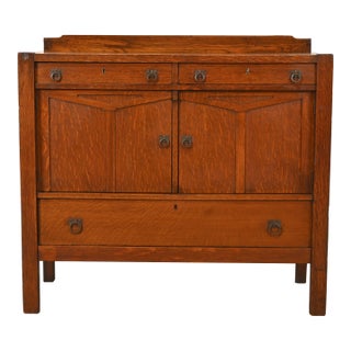Stickley Brothers Style Antique Mission Oak Arts & Crafts Sideboard Buffet, Circa 1900 For Sale