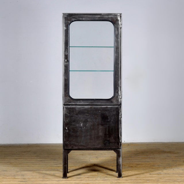 Vintage medicine cabinet from the 1970s, made in Hungary. This cabinet is a real eye-catcher thanks to its industrial...